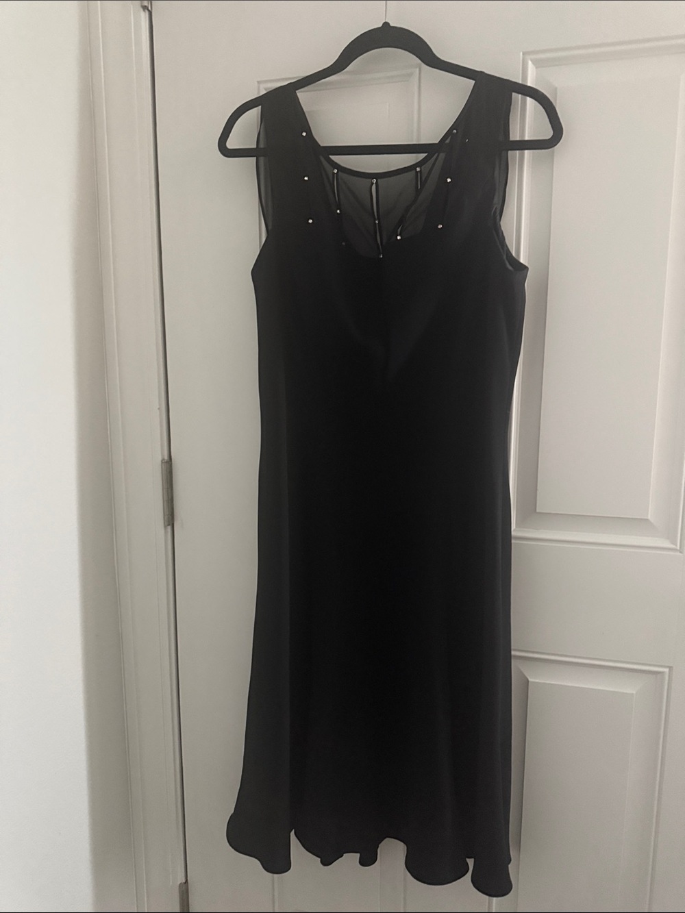 Vince Camuto Classic Black Sleeveless Dress with Sheer Yoke